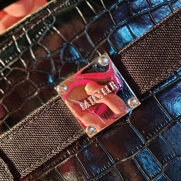 Miche Black Croc-Embossed Handbag - Picture 3 of 8